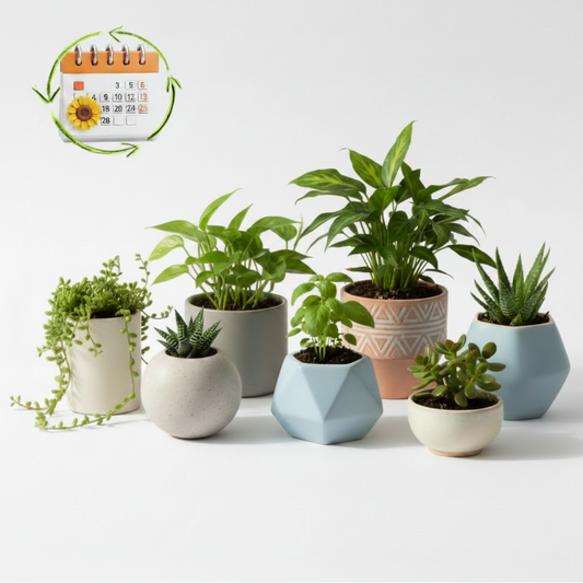 Mini Plant & Ceramic Pot, Monthly Subscription & Free Shipping