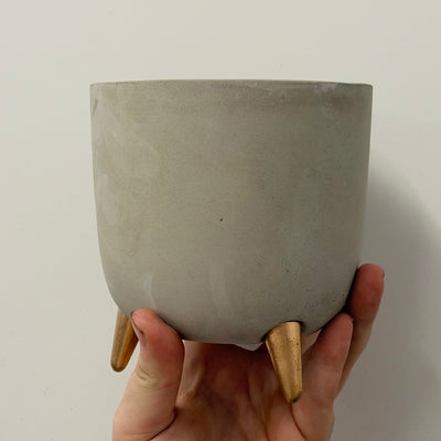 Cement Gold Pot On Legs