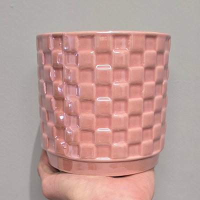 Ceramic Pink Checker Pots