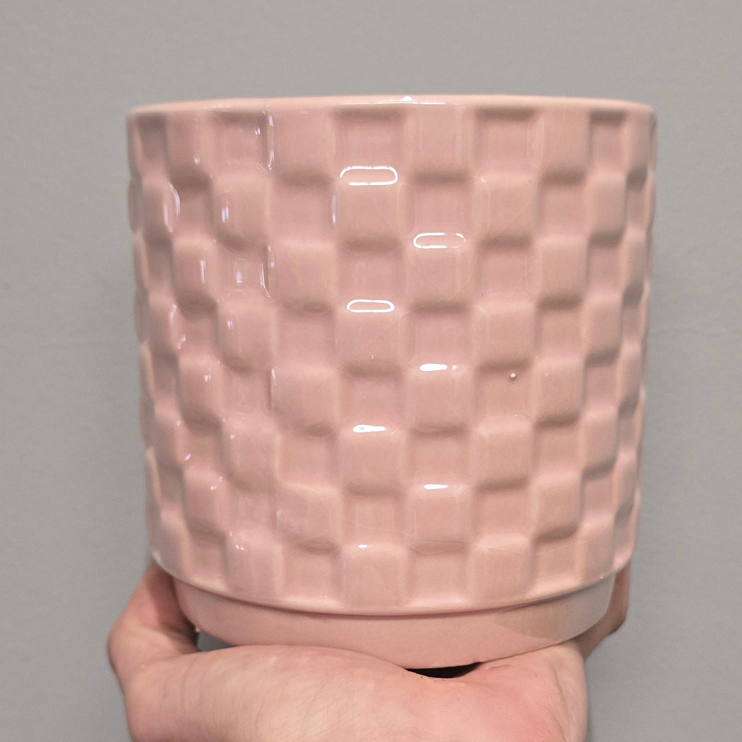 Ceramic Pink Checker Pots