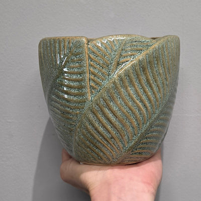 Ceramic Leaf Ridge Pots