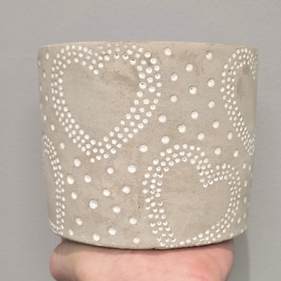 Cement Heart Pots