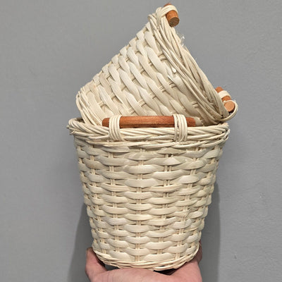 Cream Wicker Baskets x 2