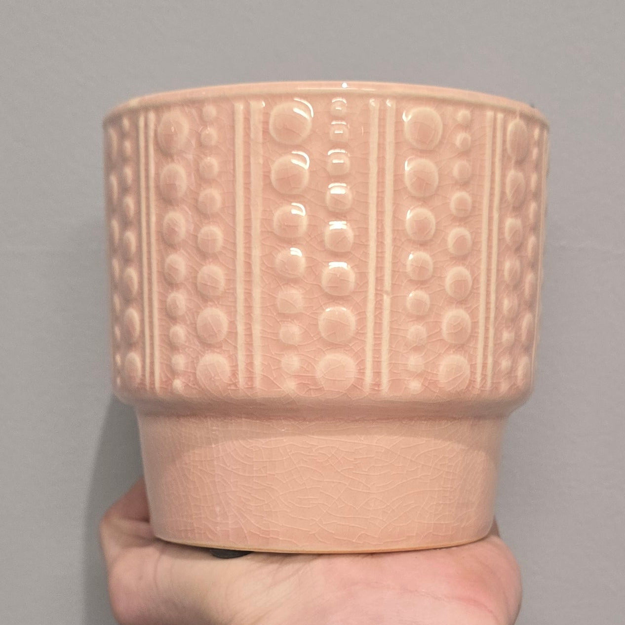 Pink Bobble Glaze Pots